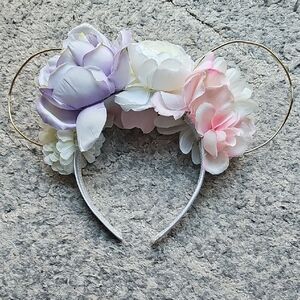 Floral DISNEY Headband with Purple and Pink Flowers